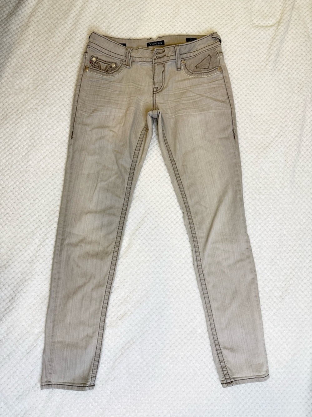 Vigoss Women's Light Beige Skinny Jeans